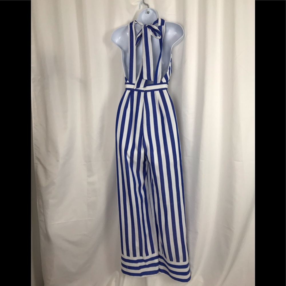 🇺🇸 WAYF Afton Stripe Halter Neck Jumpsuit - Picture 6 of 7
